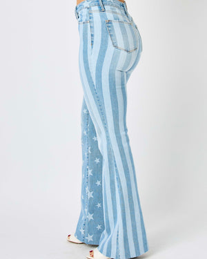 Stars and Stripes Bleach Discharge Flares