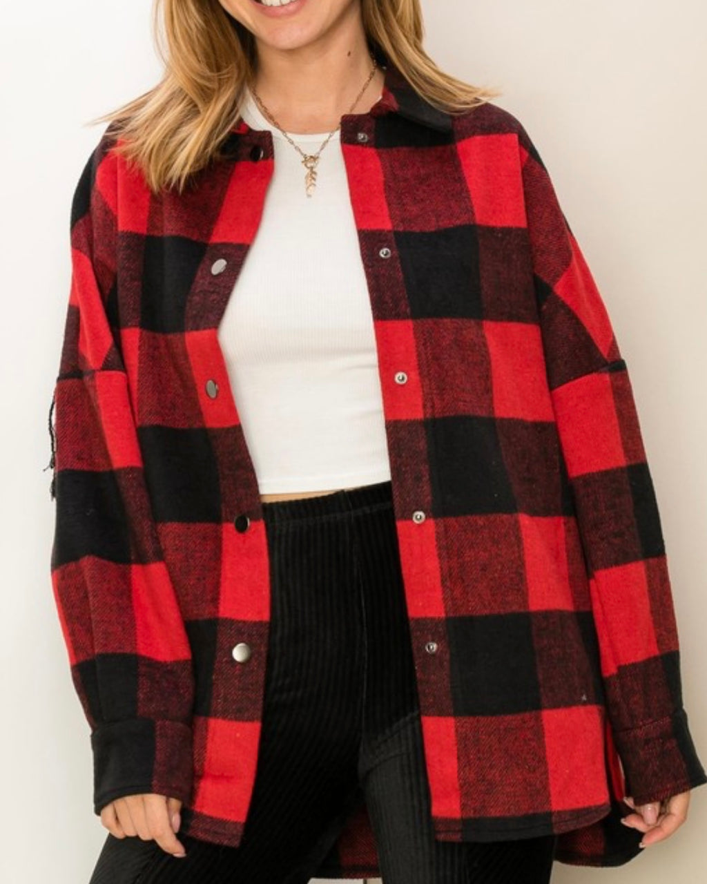 Buffalo Plaid Fringe Shacket