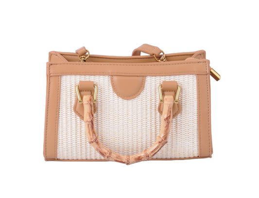 Bamboo Handle and Raffia Body Bag