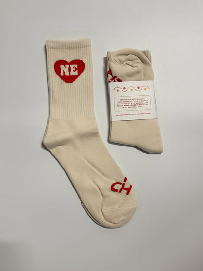Nebraska Heart Crew Sock