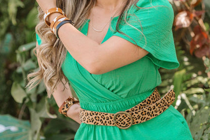 Leopard Print Calf Hair Belt