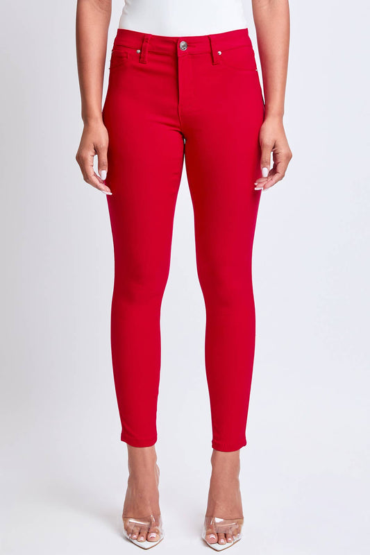 Red Hyperstretch Mid-Rise Skinny Jean