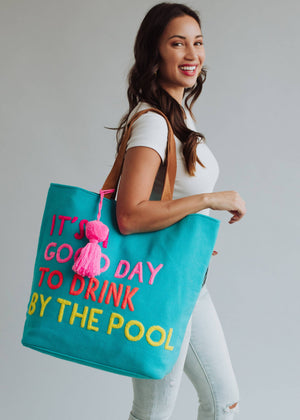 Blue Drink By The Pool Tote