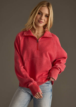 Red Quarter Zip Sweatshirt