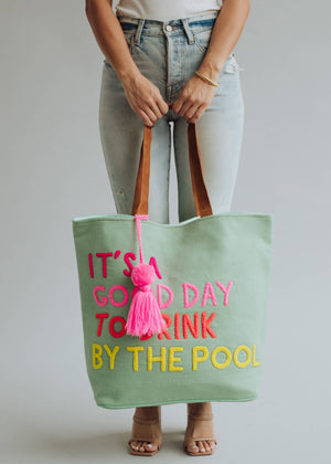 Mint Drink By The Pool Tote