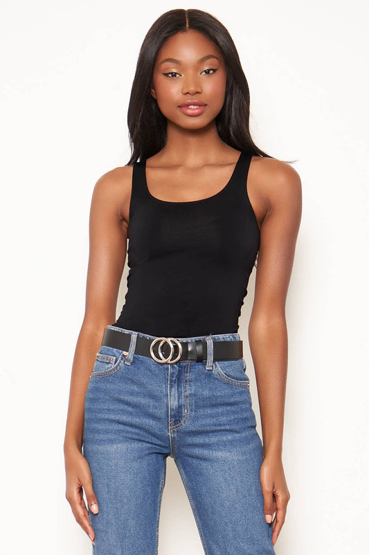 Seamless Scoop Neck Tank Top: Ivory