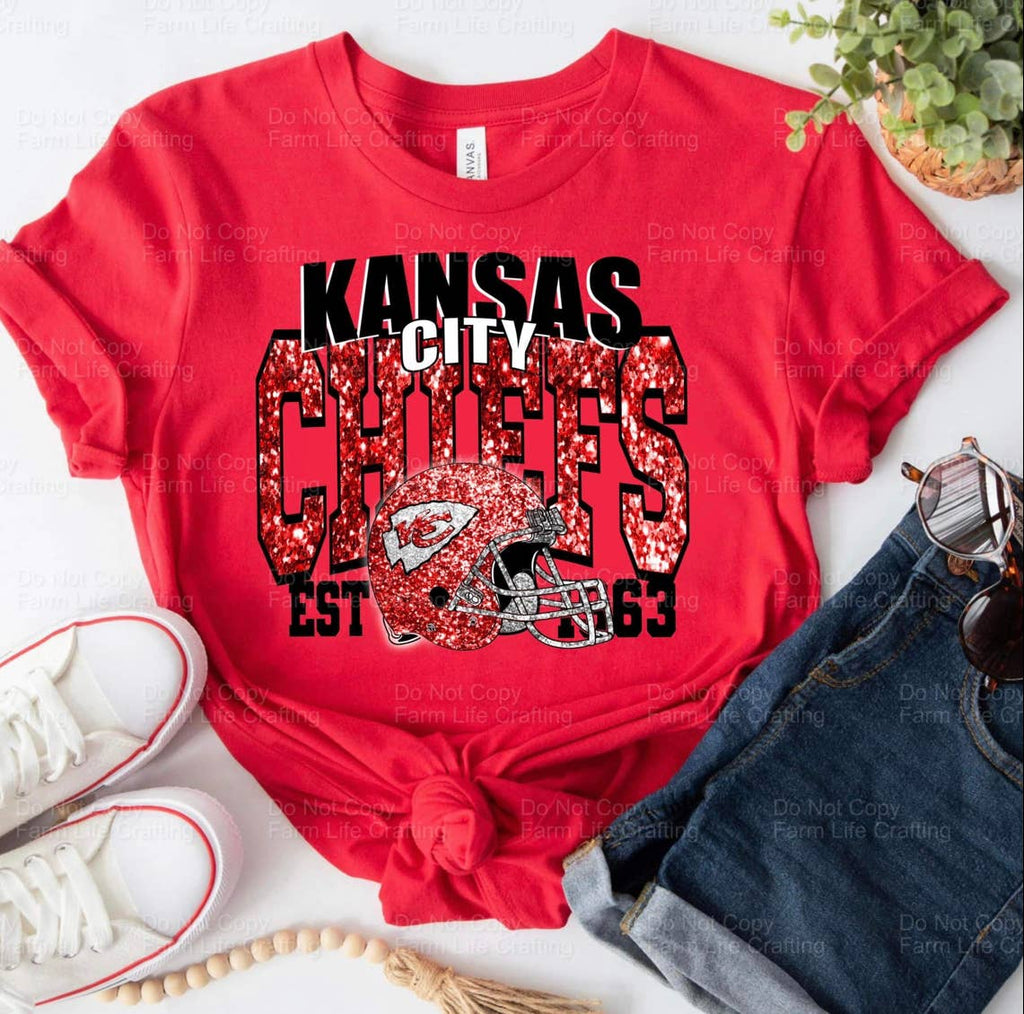 Kansas City Chiefs Sequin Tee