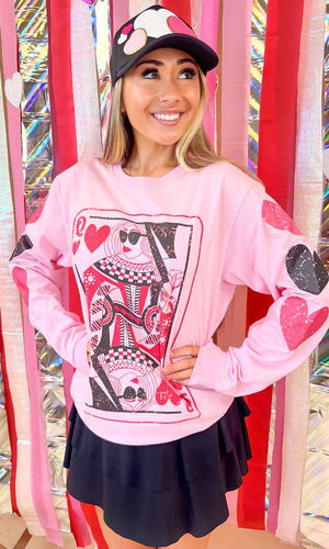 Queen of Hearts Valentine Long Sleeve Tee