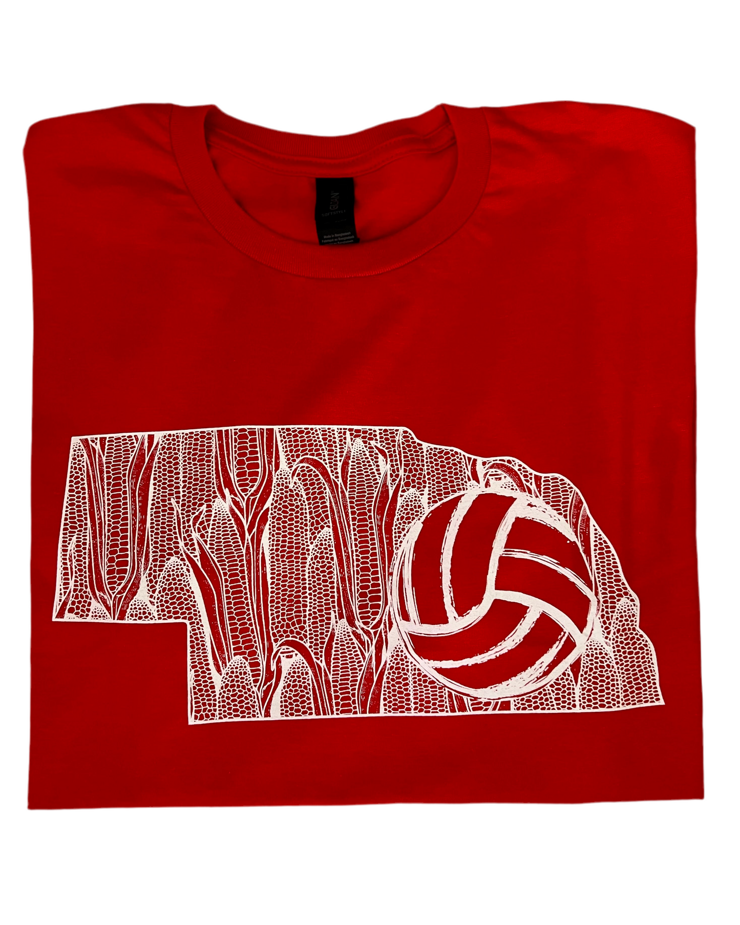 Nebraska Volleyball State Short Sleeve Tee-Red