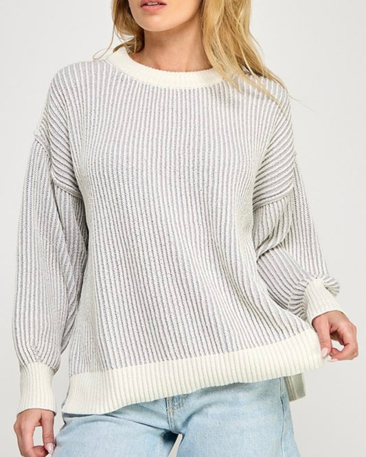 Grey Striped Sweater