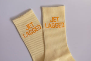 Jet Lagged Ribbed Crew Socks