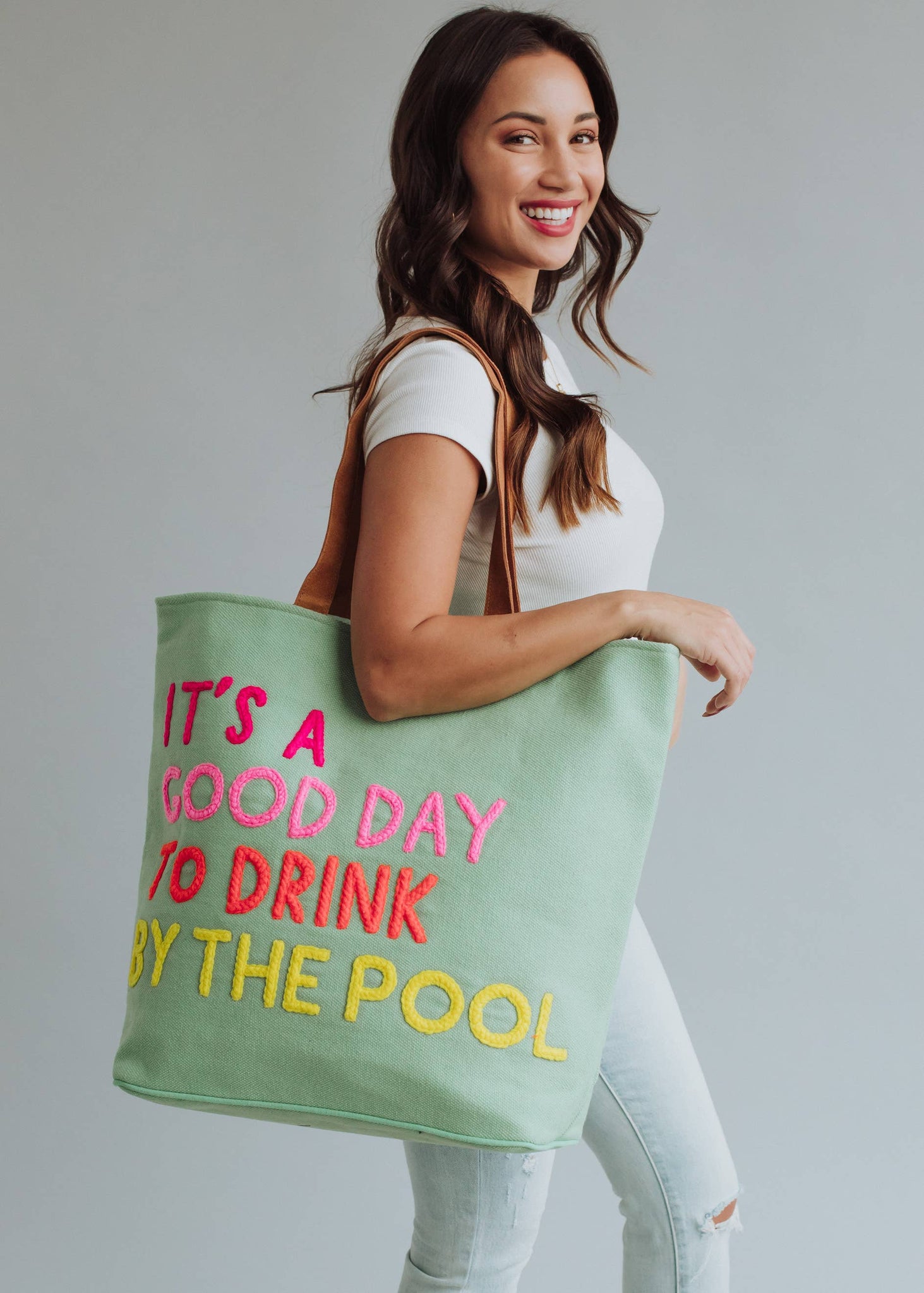 Mint Drink By The Pool Tote