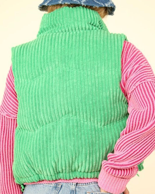 Corduroy Puffer Vest (2 Colors)