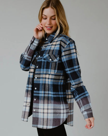 Blue, Grey, Brown Flannel
