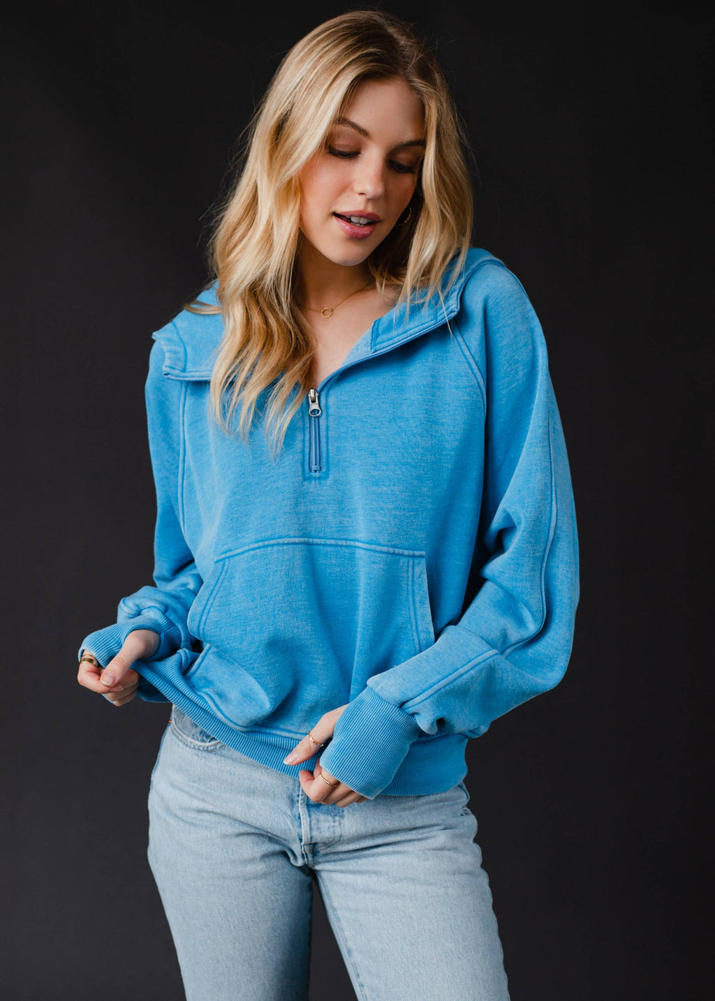 Blue Hooded Sweatshirt