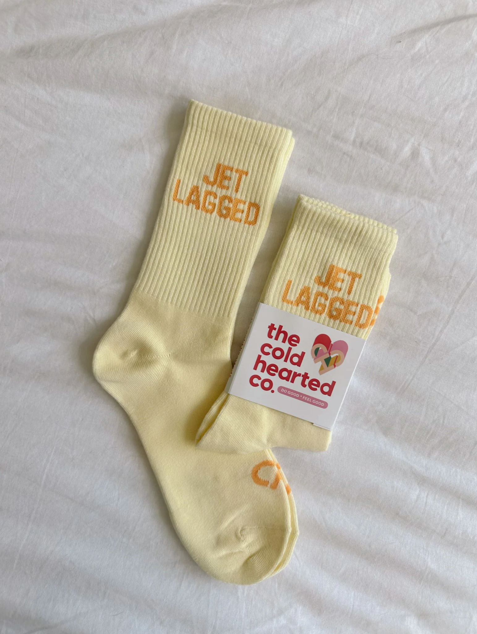 Jet Lagged Ribbed Crew Socks