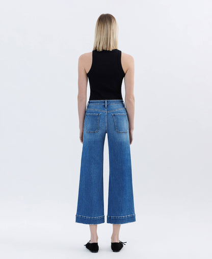 HR Crop Wide Leg Utility Jean