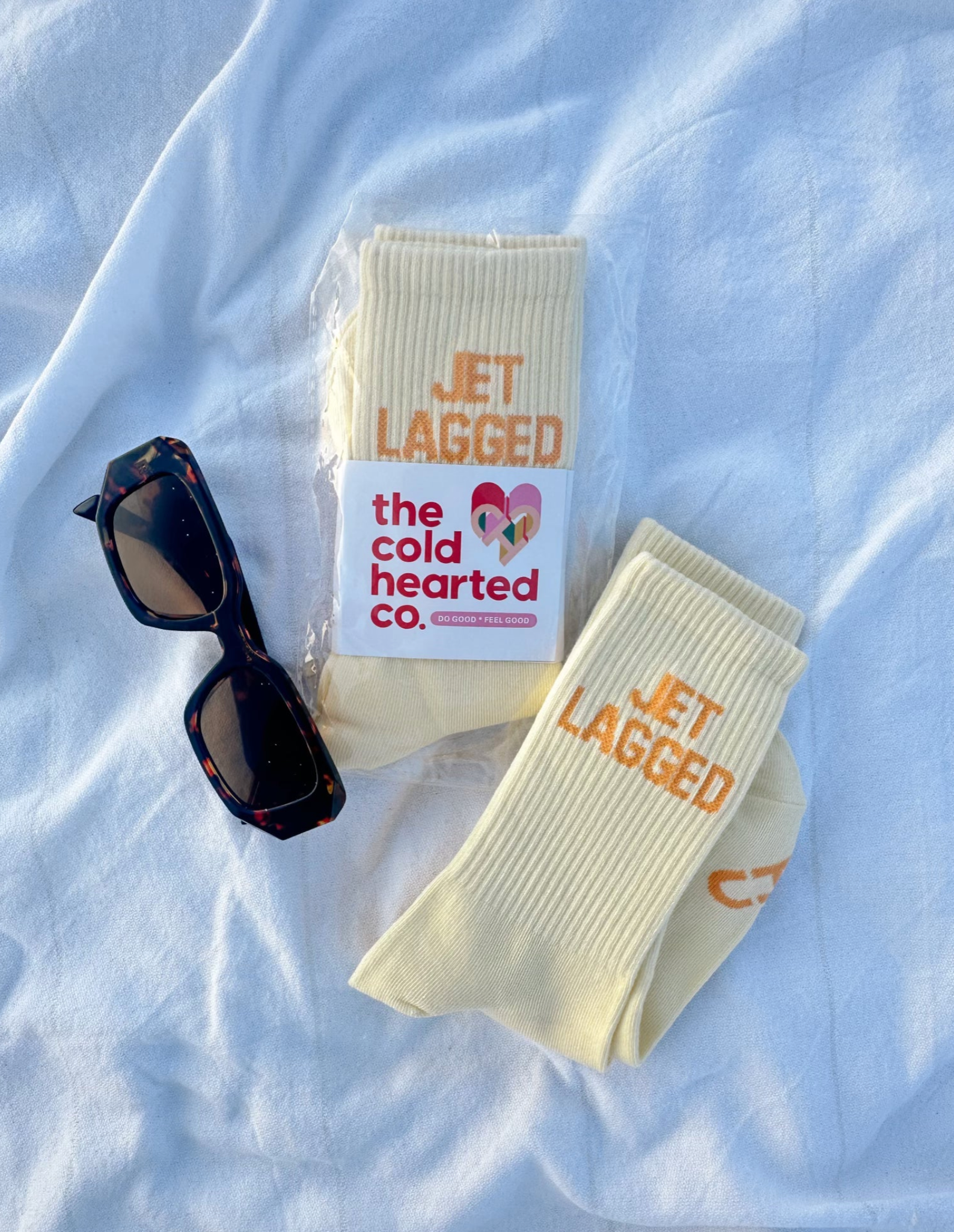 Jet Lagged Ribbed Crew Socks