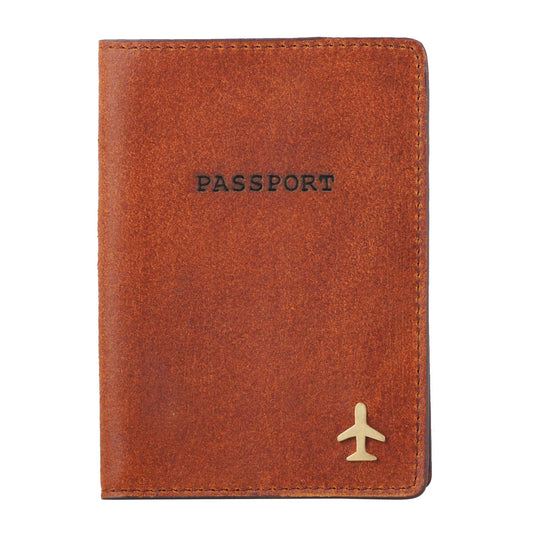 Tan Leather Passport Holder
