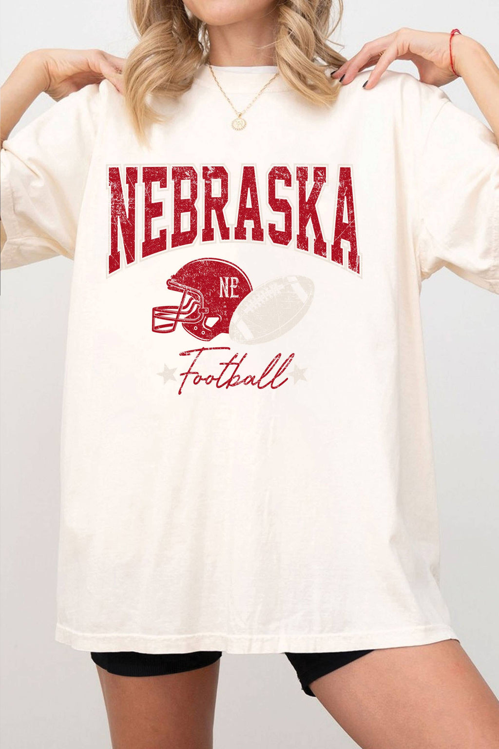 NEBRASKA FOOTBALL OVERSIZE GRAPHIC TEE