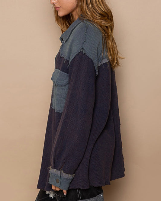 Vintage Washed Woven Out Seam Shirt