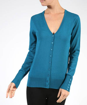 Teal Button-Up Sweater Cardigan