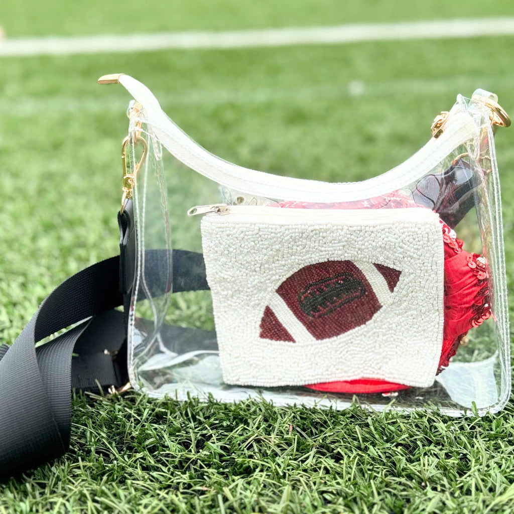 White/Black Clear Stadium Bag