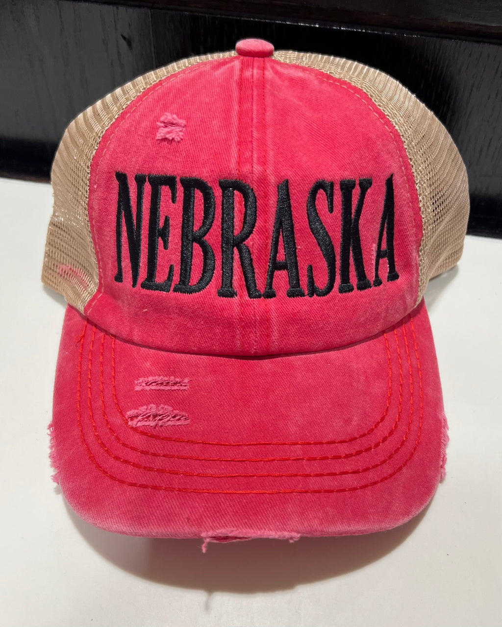 Distressed Bold Nebraska Pony Hat