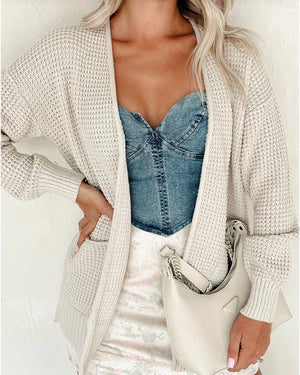 Waffle Knit Cardigan