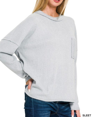 Long Sleeve Brushed Knit Sweater