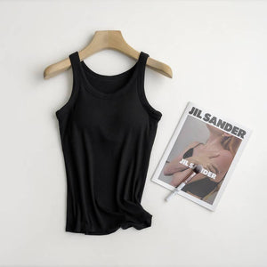 Essential Rib Soft Tank w built in bra
