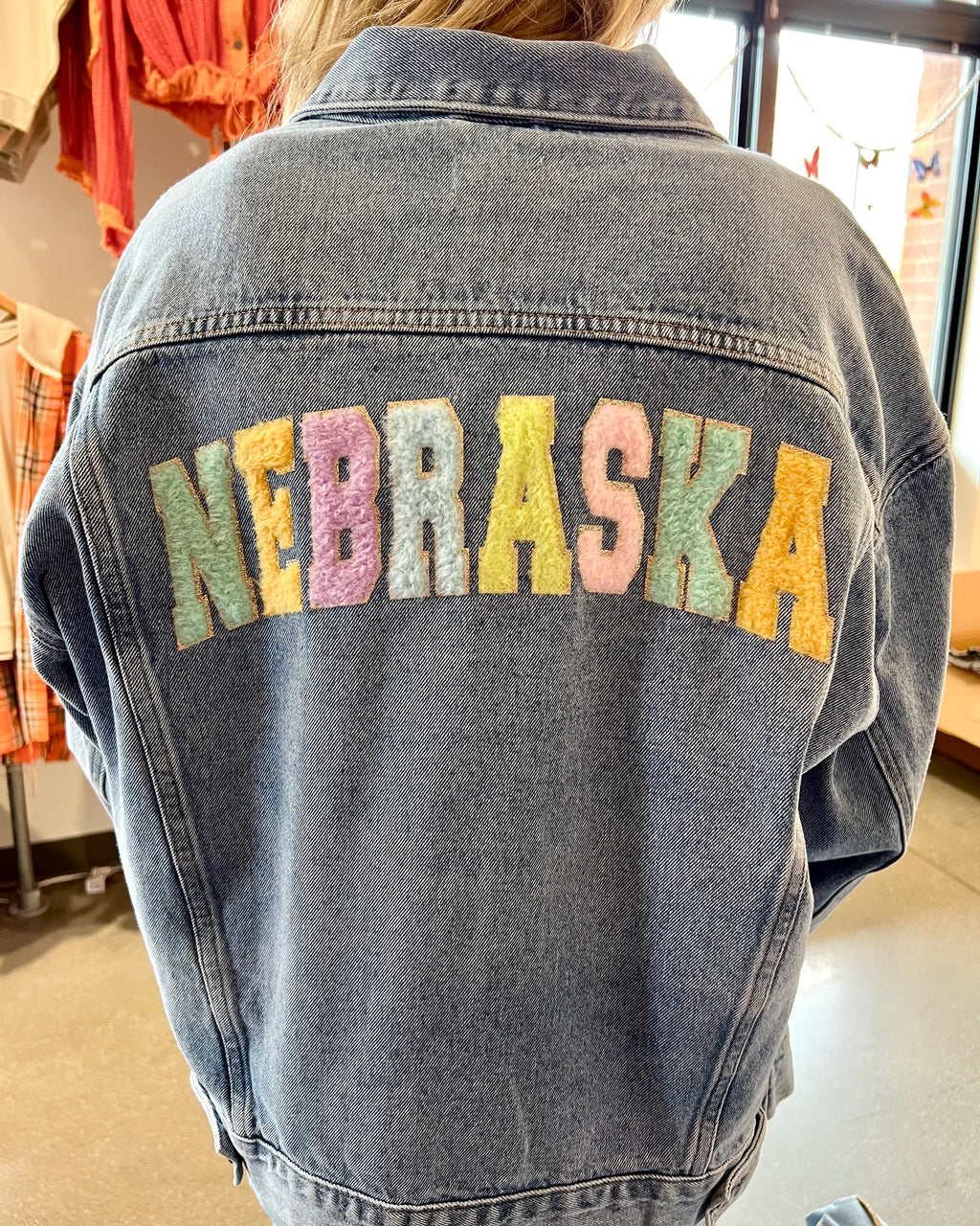 Fuzzy Nebraska Denim Jacket