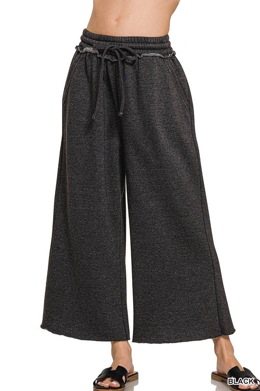 Acid Wash Cropped Sweatpants