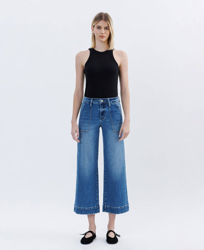 HR Crop Wide Leg Utility Jean