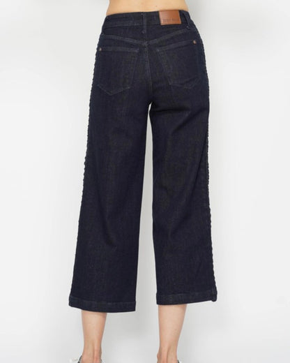 HW Wide Leg Crop Braid Detail