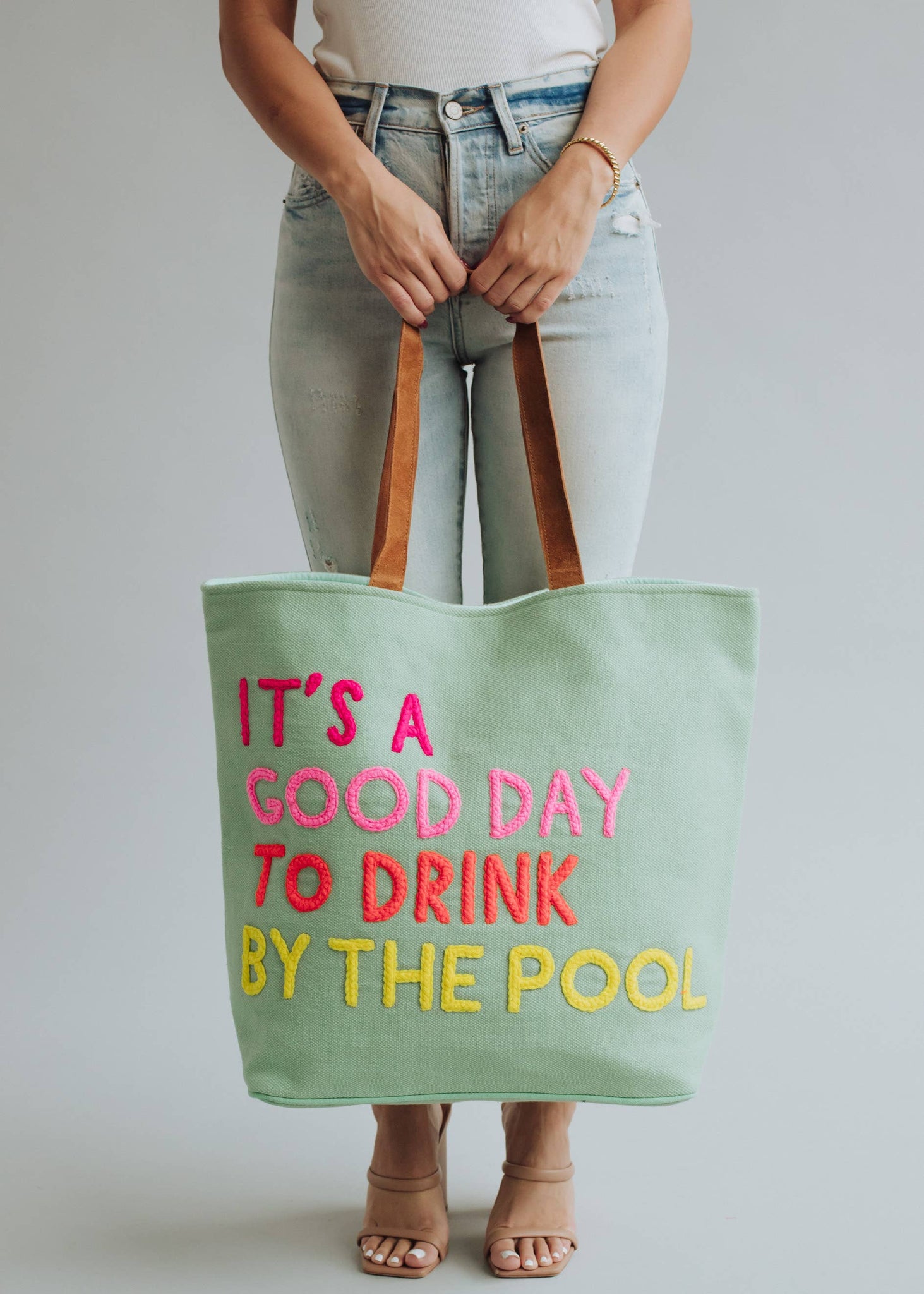 Mint Drink By The Pool Tote