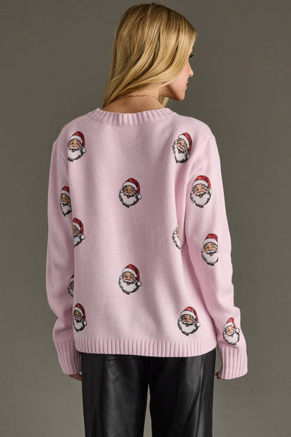 Lt. Pink Santa Sweater