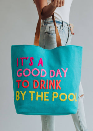 Blue Drink By The Pool Tote