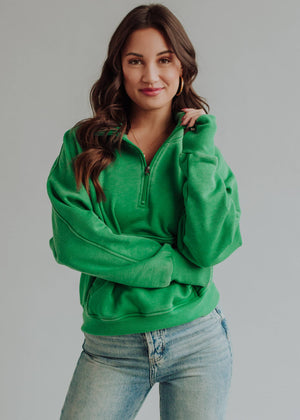 Green Quarter Zip Sweatshirt