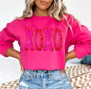 XOXO Sequin Design Valentine's Sweatshirt