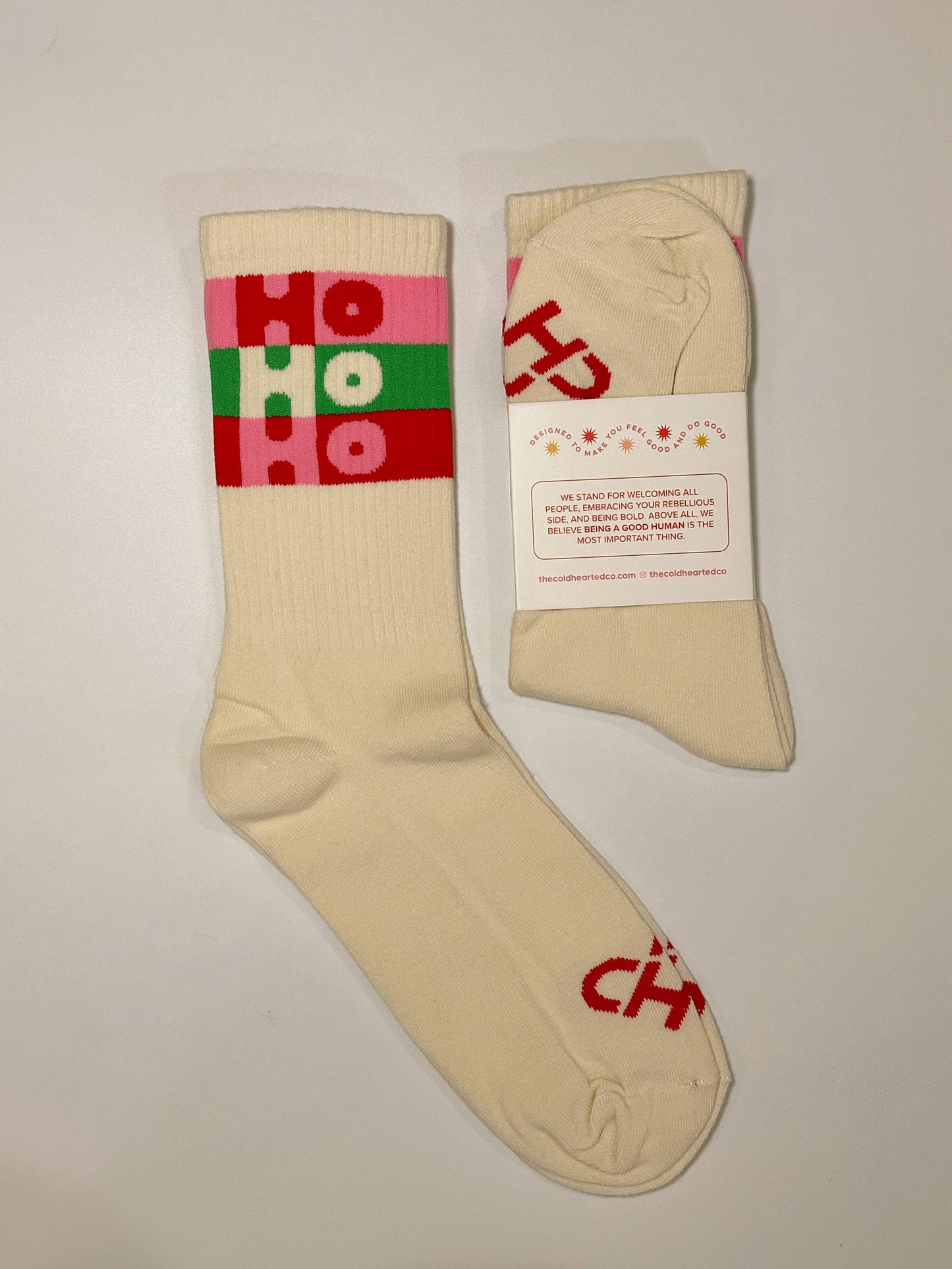 Funny Ho Ho Ho Christmas Crew Socks