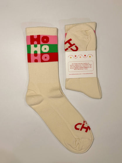 Funny Ho Ho Ho Christmas Crew Socks