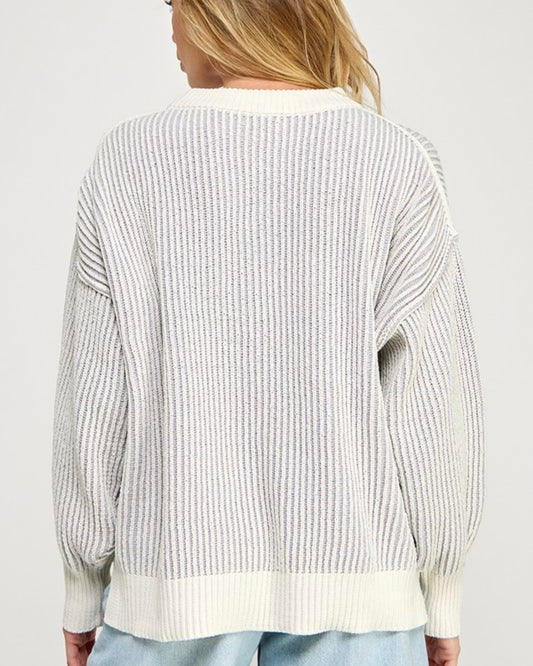 Grey Striped Sweater