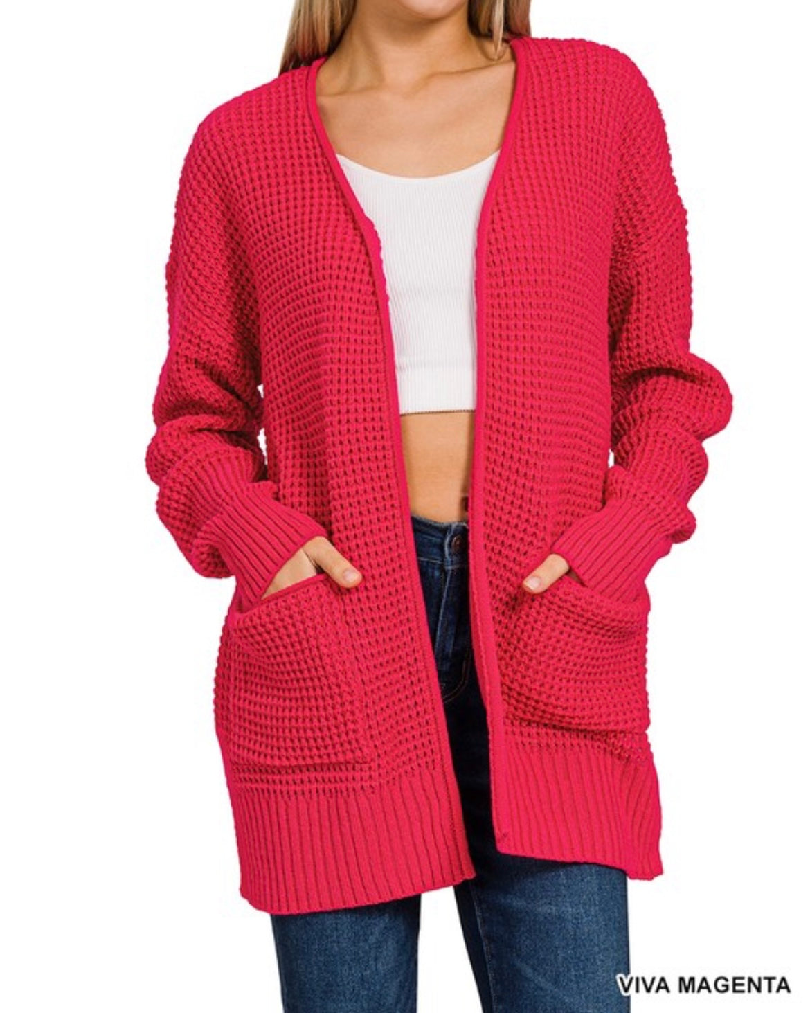 Waffle Knit Cardigan