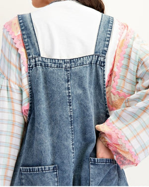 Floral Denim Overalls