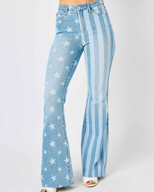 Stars and Stripes Bleach Discharge Flares