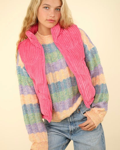 Corduroy Puffer Vest (2 Colors)
