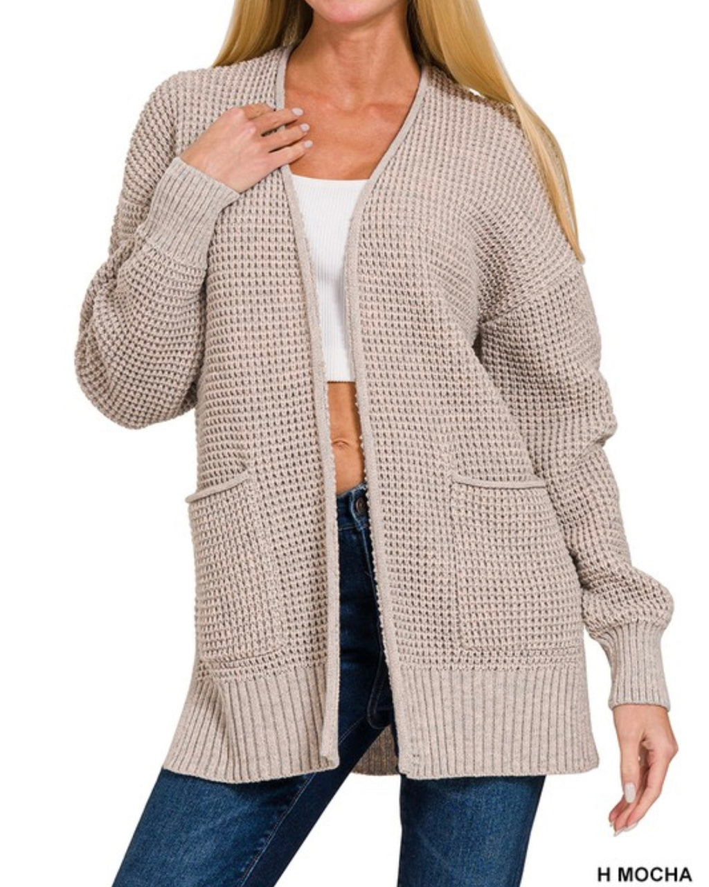 Waffle Knit Cardigan