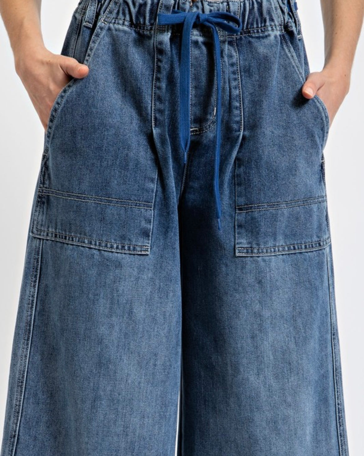 Washed Denim Pants Blue