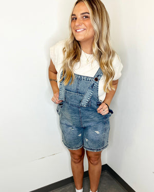 Washed Denim Loose Fit Romper